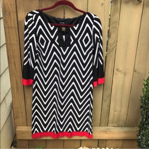 NWT RML zig zag print quarter sleeve shift dress